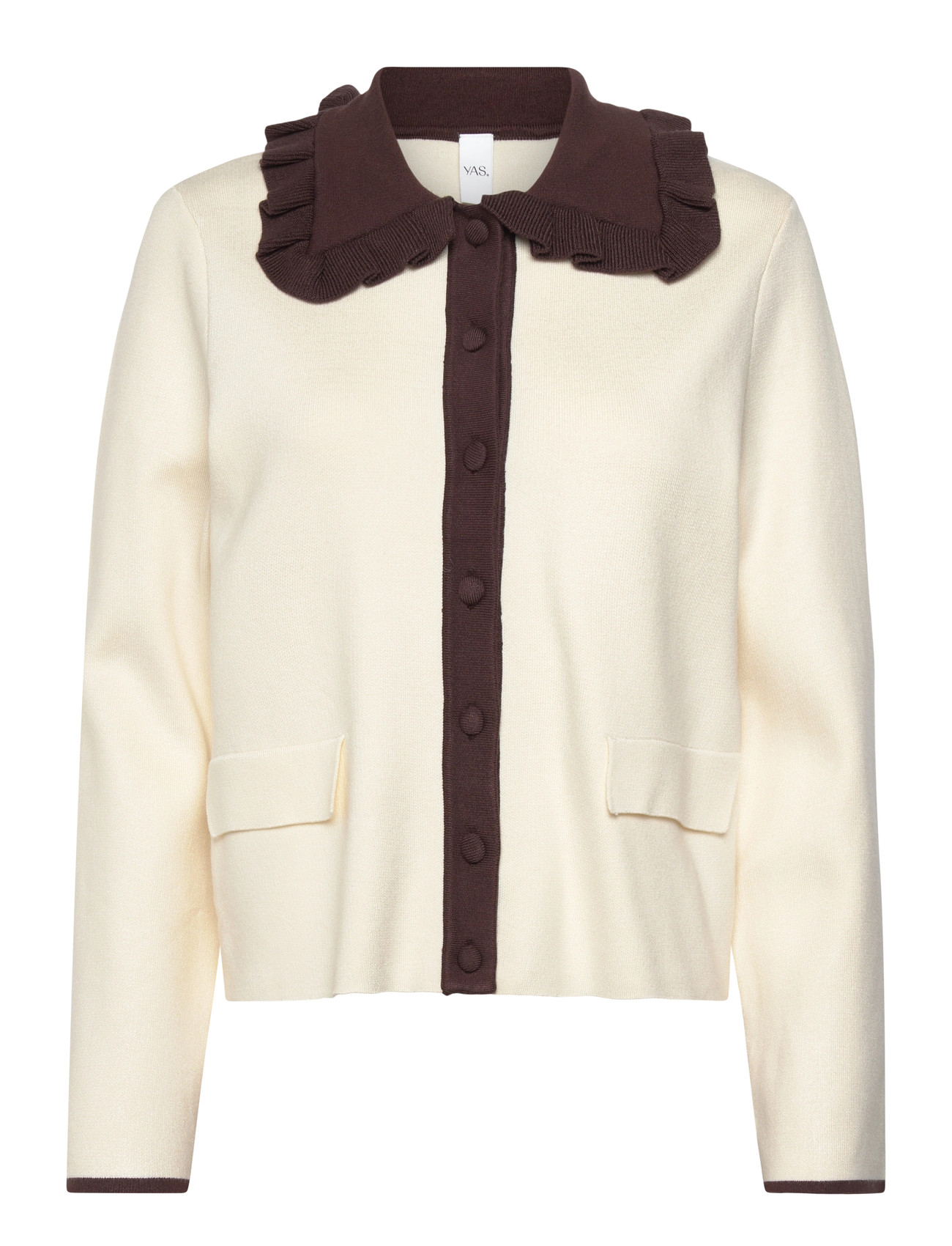 YAS Yasnella Ls Knit Cardigan - D2D Cream - L - Damen