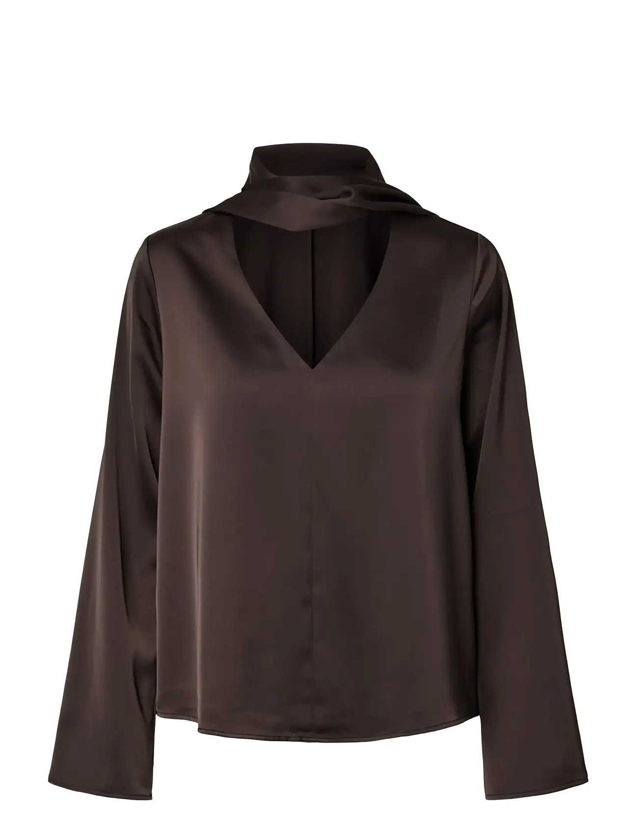 YAS Yaspella Ls Schal Oberteil S. - D2D Braun - 42 - Damen