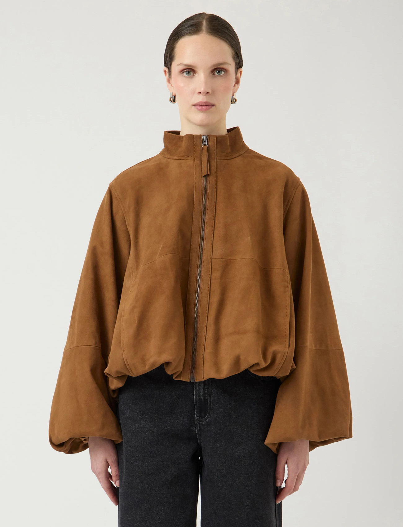 YAS Yasisabel Leather Suede Jacket - Ex, 40, Brown, Jakker > Læder, Dame