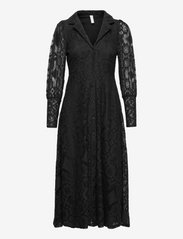 YAS - YASVANNA LACE LS LONG DRESS - sukienki koktajlowe - black - 0