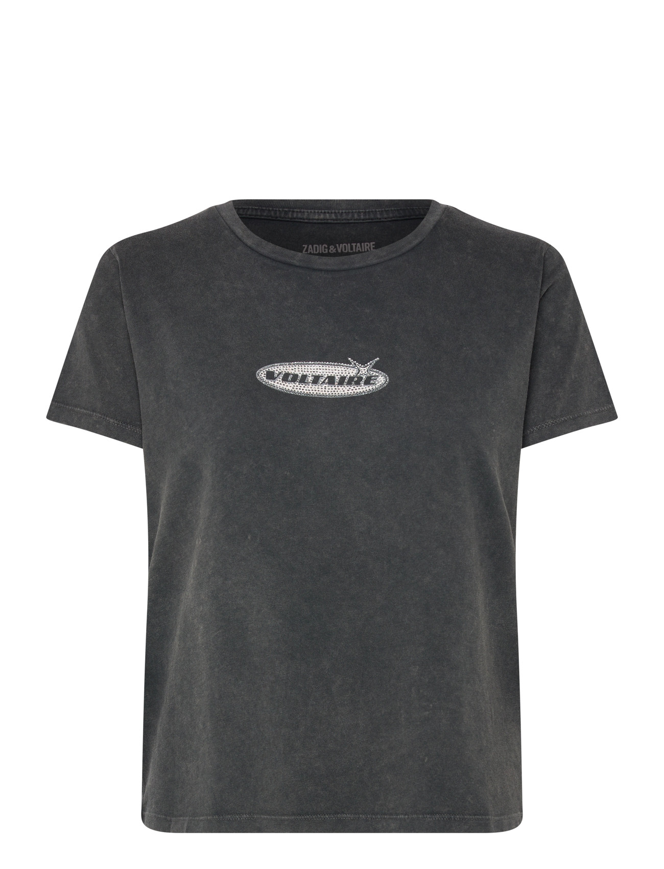 Zadig & Voltaire Alys Hc Motocross Strass, M, Grey, T-Shirts & Toppe > Kortærmede, Dame