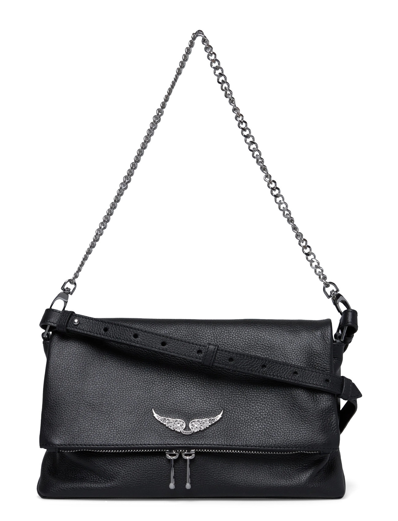 Zadig & Voltaire Rocky Ii Grained Leather, One Size, Black, Designere > Små Skuldertasker-Crossbody-Tasker, Dame