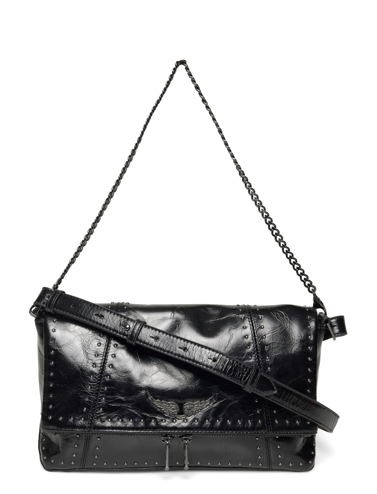 Zadig & Voltaire Rocky Ii Vintage Patent Studs, One Size, Black, Designere > Små Skuldertasker-Crossbody-Tasker, Dame
