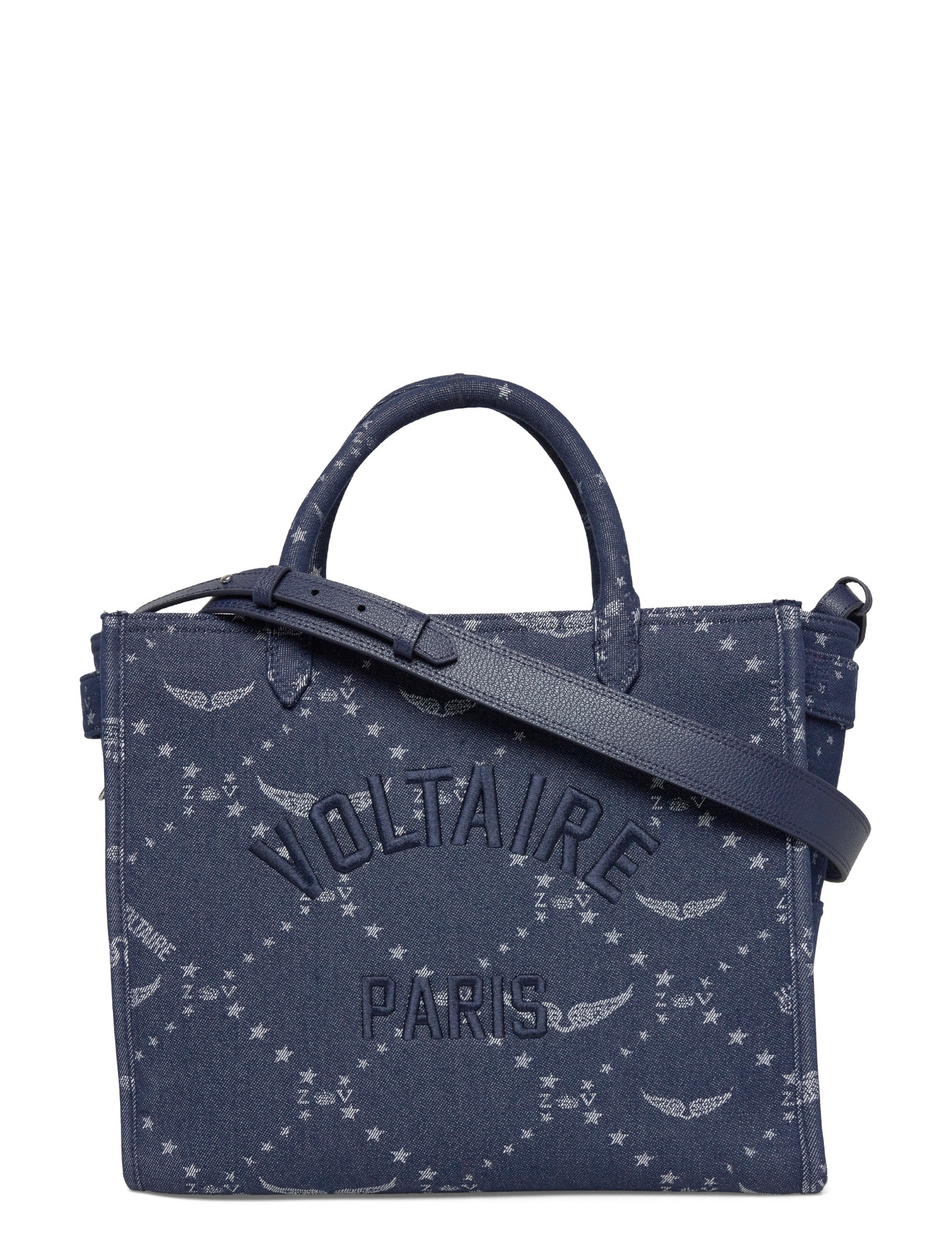Zadig & Voltaire Angel Tote Denim Monogram, One Size, Navy, Designere > Totes, Dame
