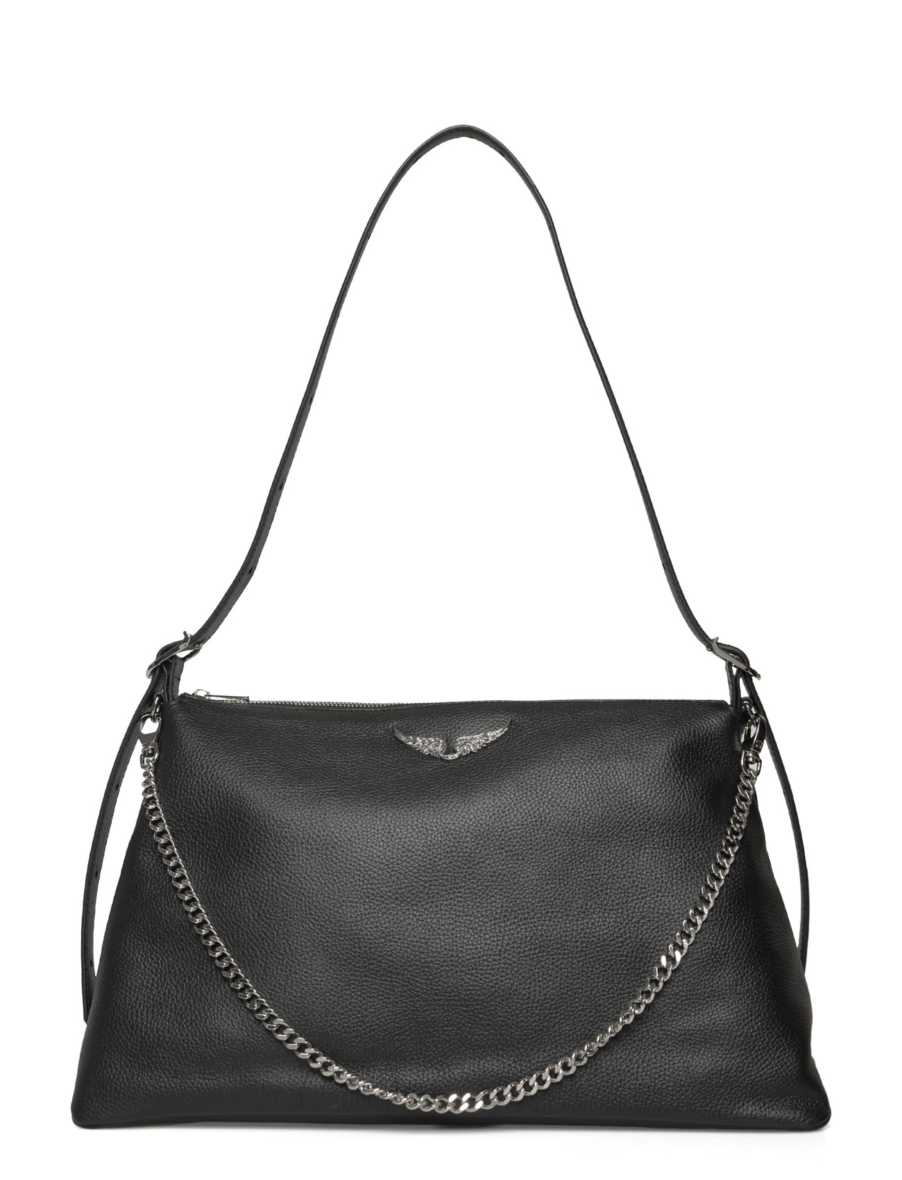 Zadig & Voltaire Jim Grained Leather, One Size, Black, Designere > Små Skuldertasker-Crossbody-Tasker, Dame
