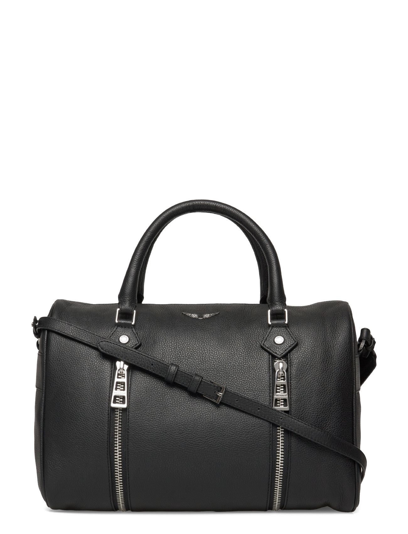 Zadig & Voltaire Sunny Medium Grained Leather, One Size, Black, Designere > Tasker Med Tophåndtag, Dame