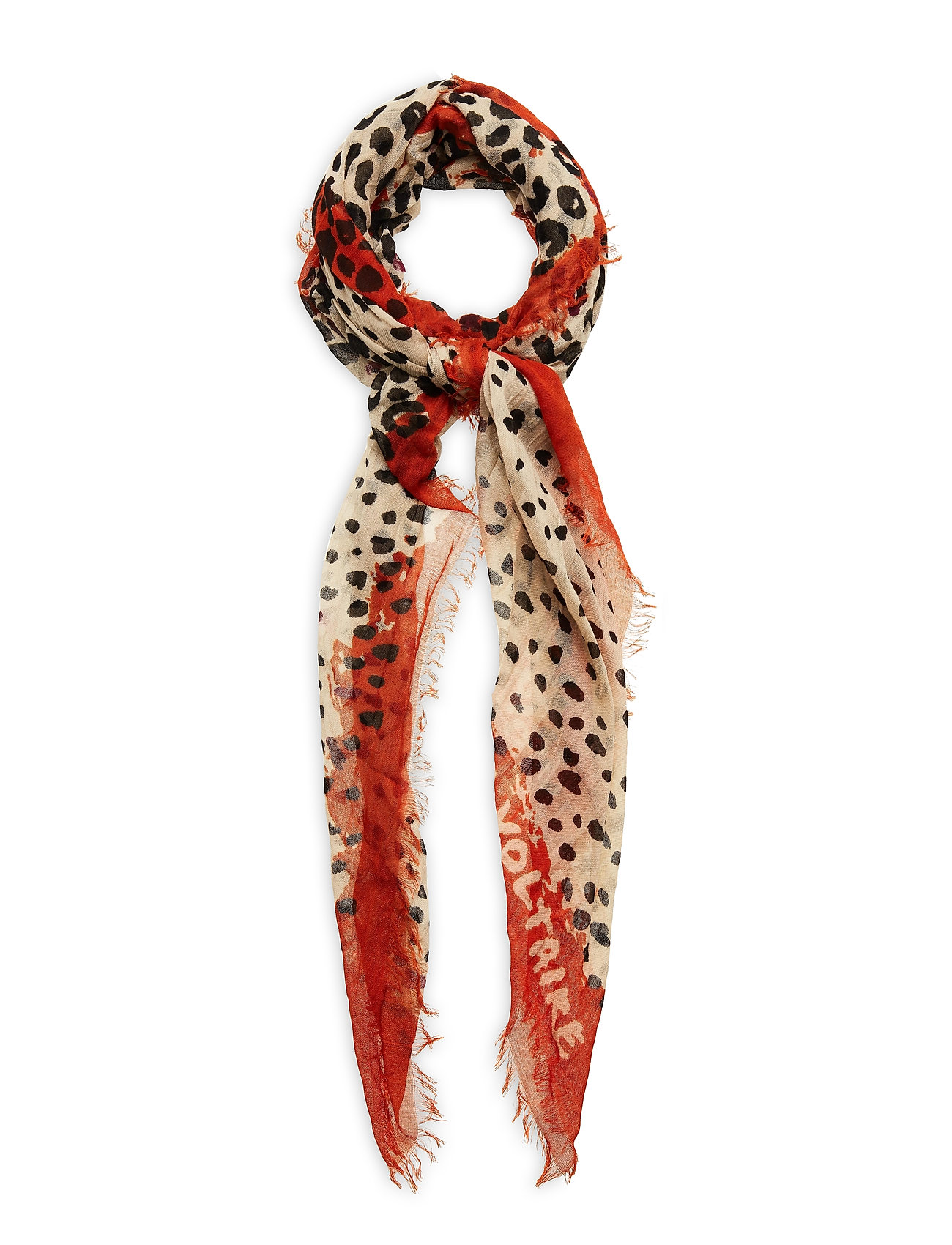 Delta Zv Leopard Tørklæde Rød Zadig & Voltaire
