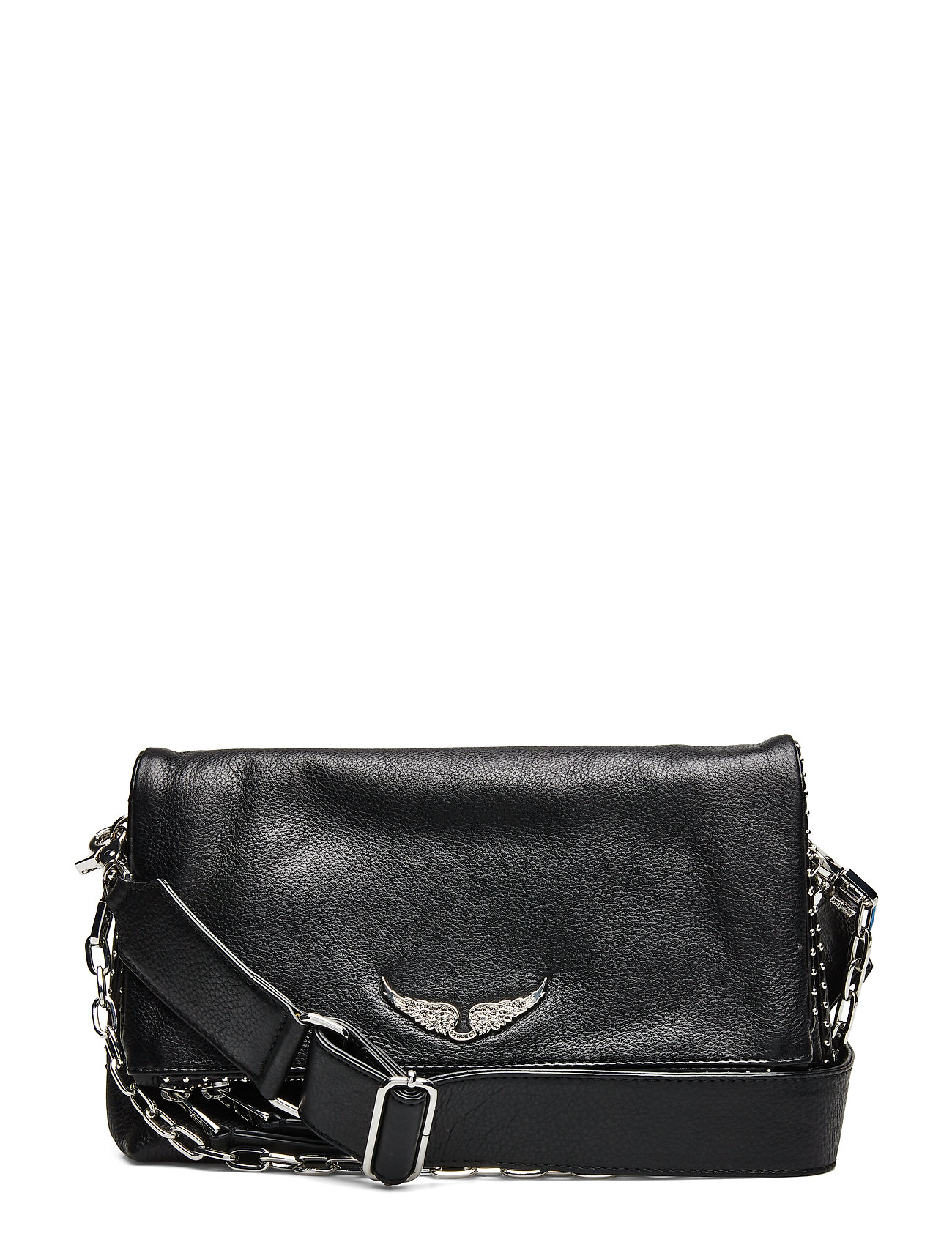 Rocky Grained Leather Studs Designers Small Shoulder Bags-crossbody Bags Black Zadig & Voltaire