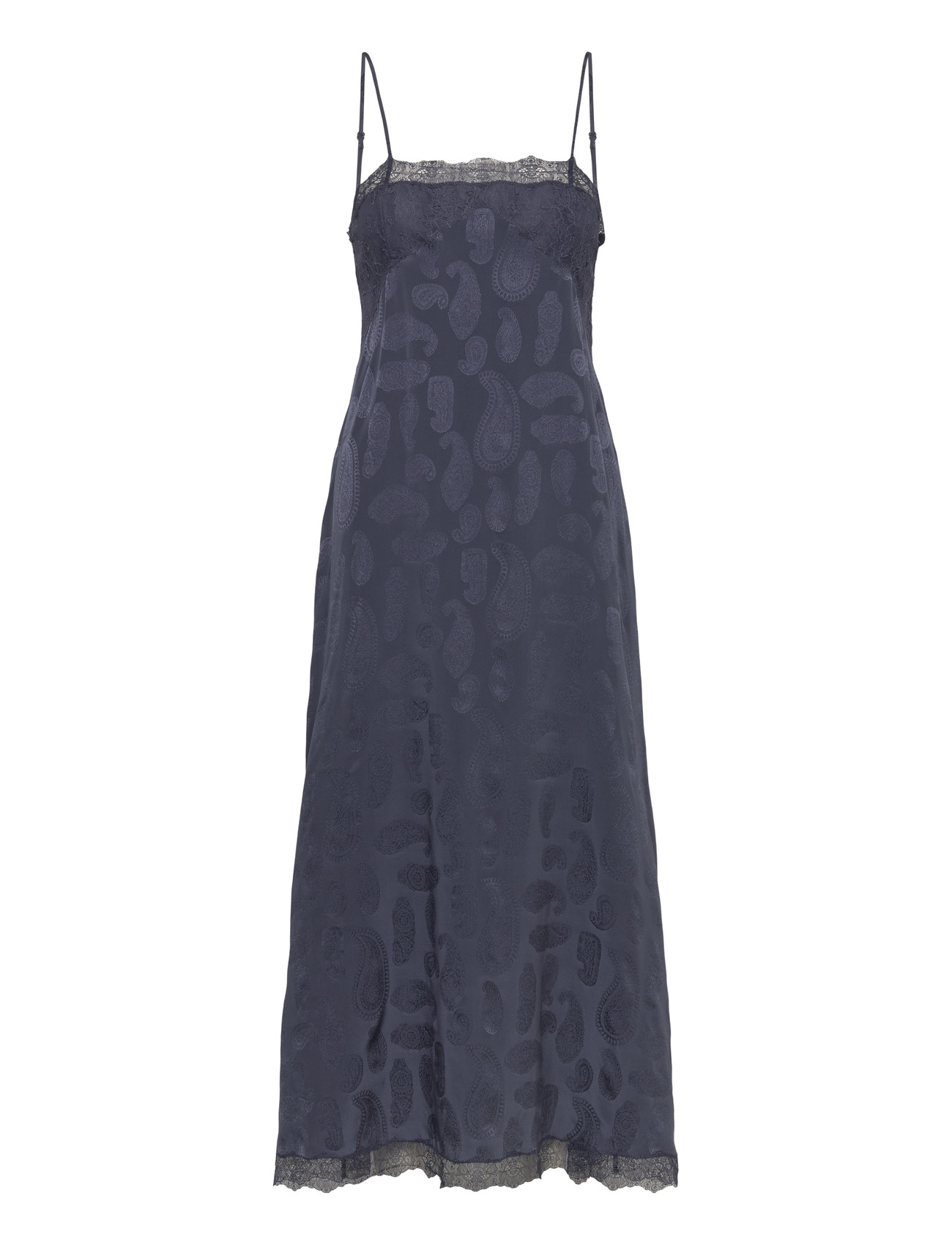 Zadig & Voltaire Ridar Jac Paisley, L, Navy, Designere > Knælange Og Midi, Dame