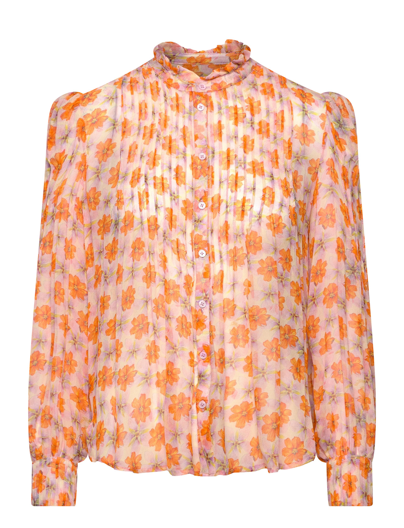 Zadig & Voltaire Timz Mousseline Flowers, M, Orange, Bluser > Langærmede, Dame