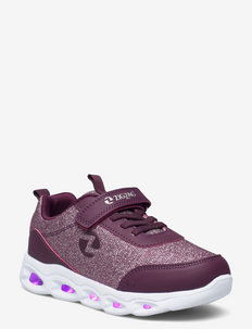 Bestend Kids Shoe W/lights - blinking sneakers - prune purple