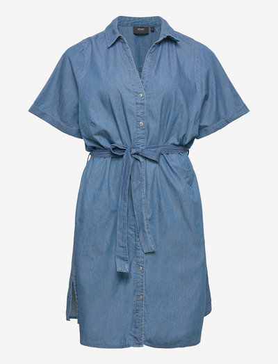 JKAMMA, S/S, KNEE DRESS - skjortekjoler - medium blue