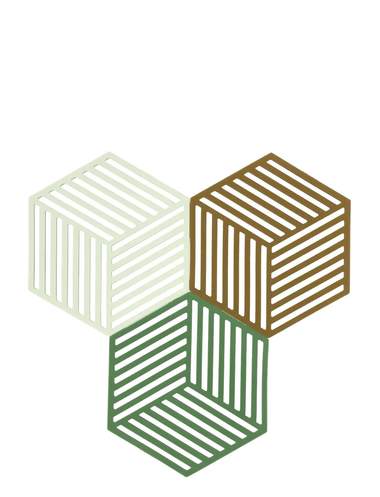Zone Denmark Bordskåner Hexagon 3 Stk., 16X14X2.5 cm, Multi/patterned, Gryder Og Pander > Grydeunderlag, Unisex