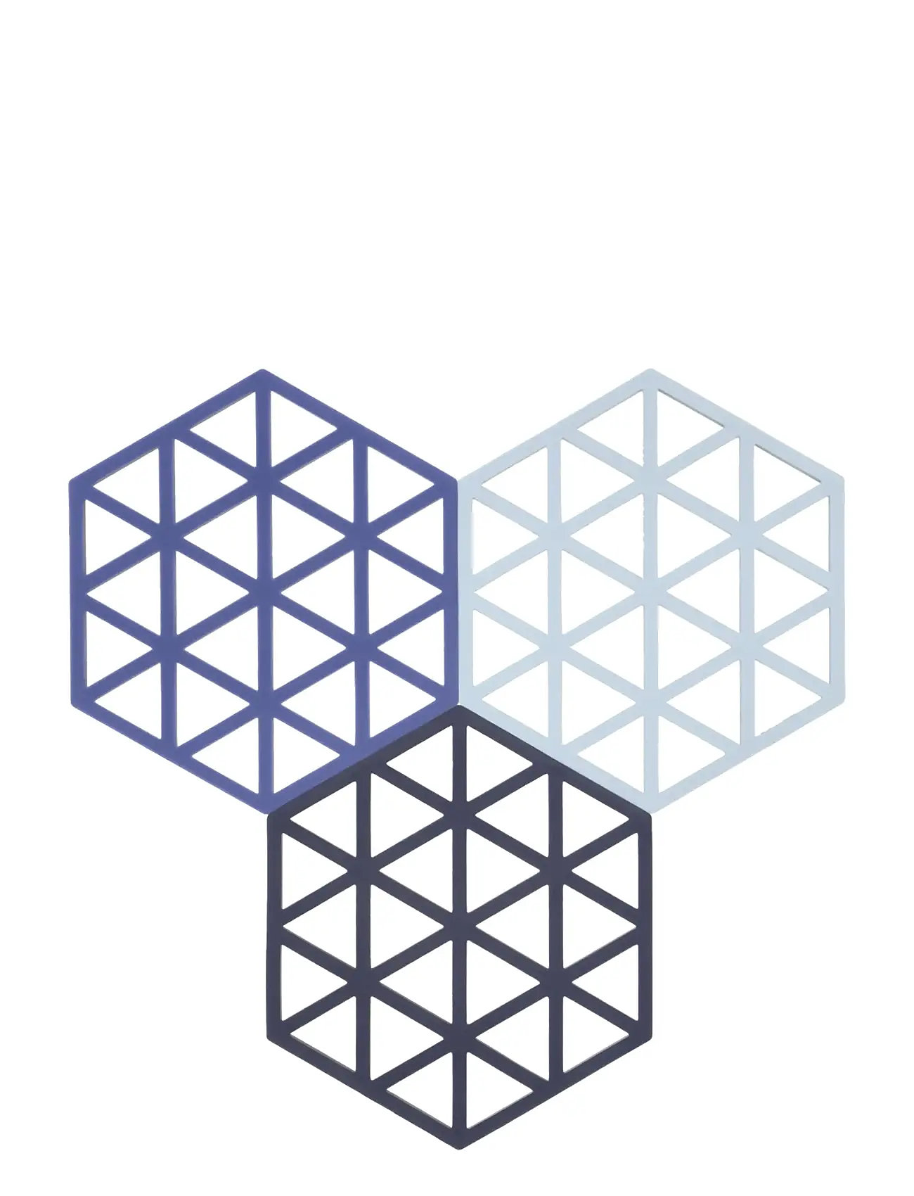 Zone Denmark Bordskåner Triangles 3 Stk., 16X14X2.5 cm, Multi/patterned, Tilbehør Til Spisesteder Og Borde > Bordskånere, Unisex