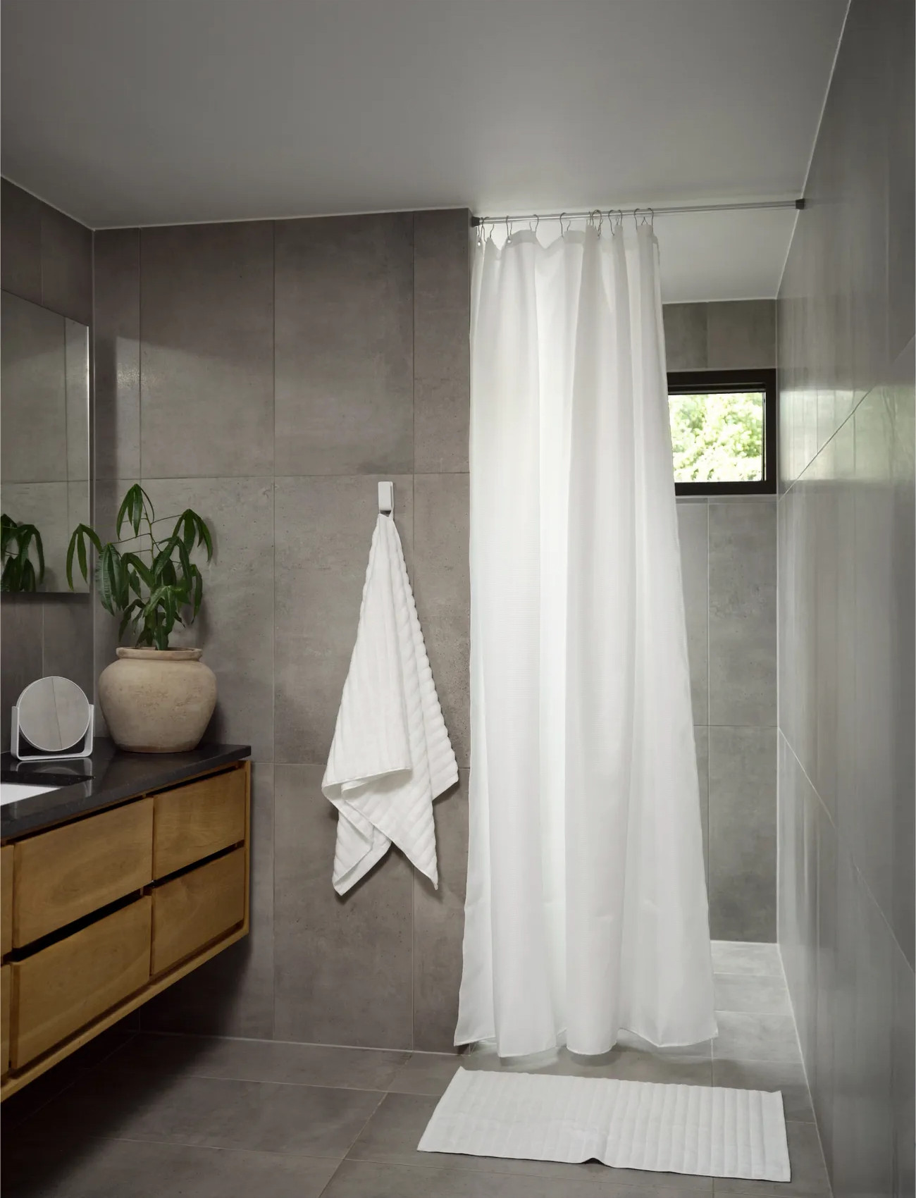 Zone Denmark Badeforhæng Lux 180X220 White, 220X180X0.5 cm x 220, White, Tekstiler Til Badeværelset > Bruseforhæng, Unisex