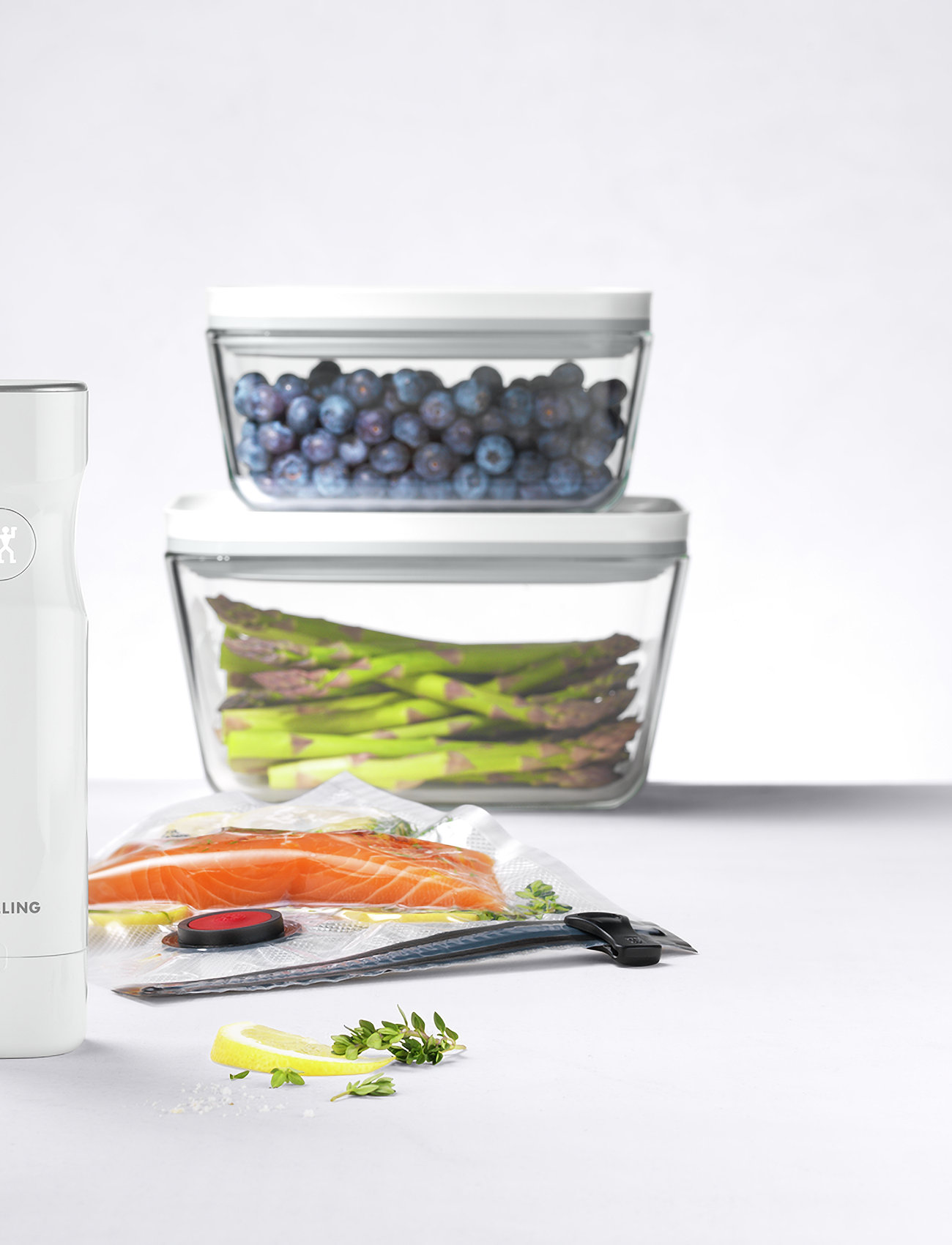 Zwilling Fresh & Save, Vakuum Startpakke Glas Hvid, 29.5X15.3X28.3 cm, White, Køkkenopbevaring > Kasser Og Beholdere, Unisex