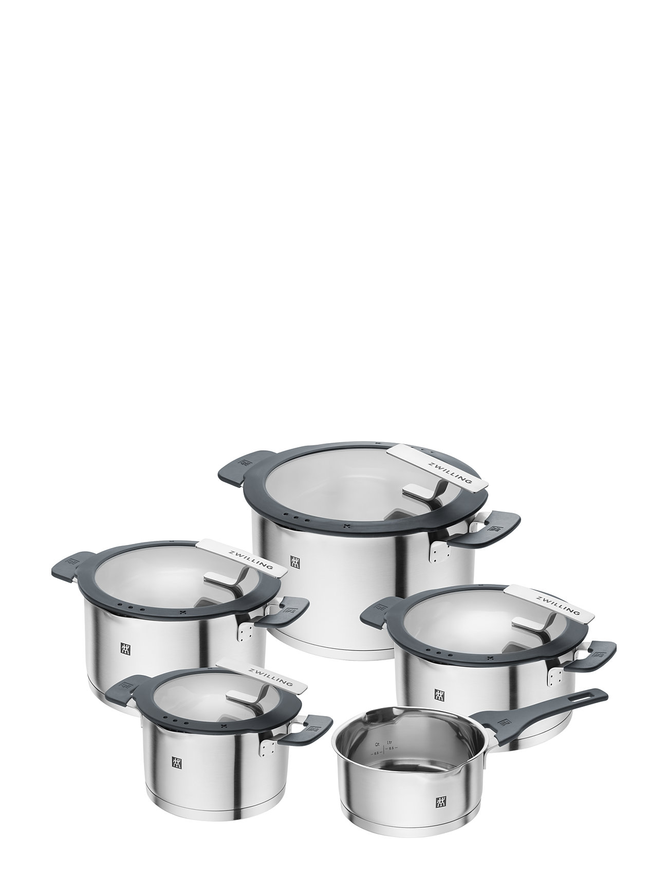 Simplify, Grydesæt 5-Del Rustfrit Stål Home Kitchen Pots & Pans Saucepan Sets Silver Zwilling