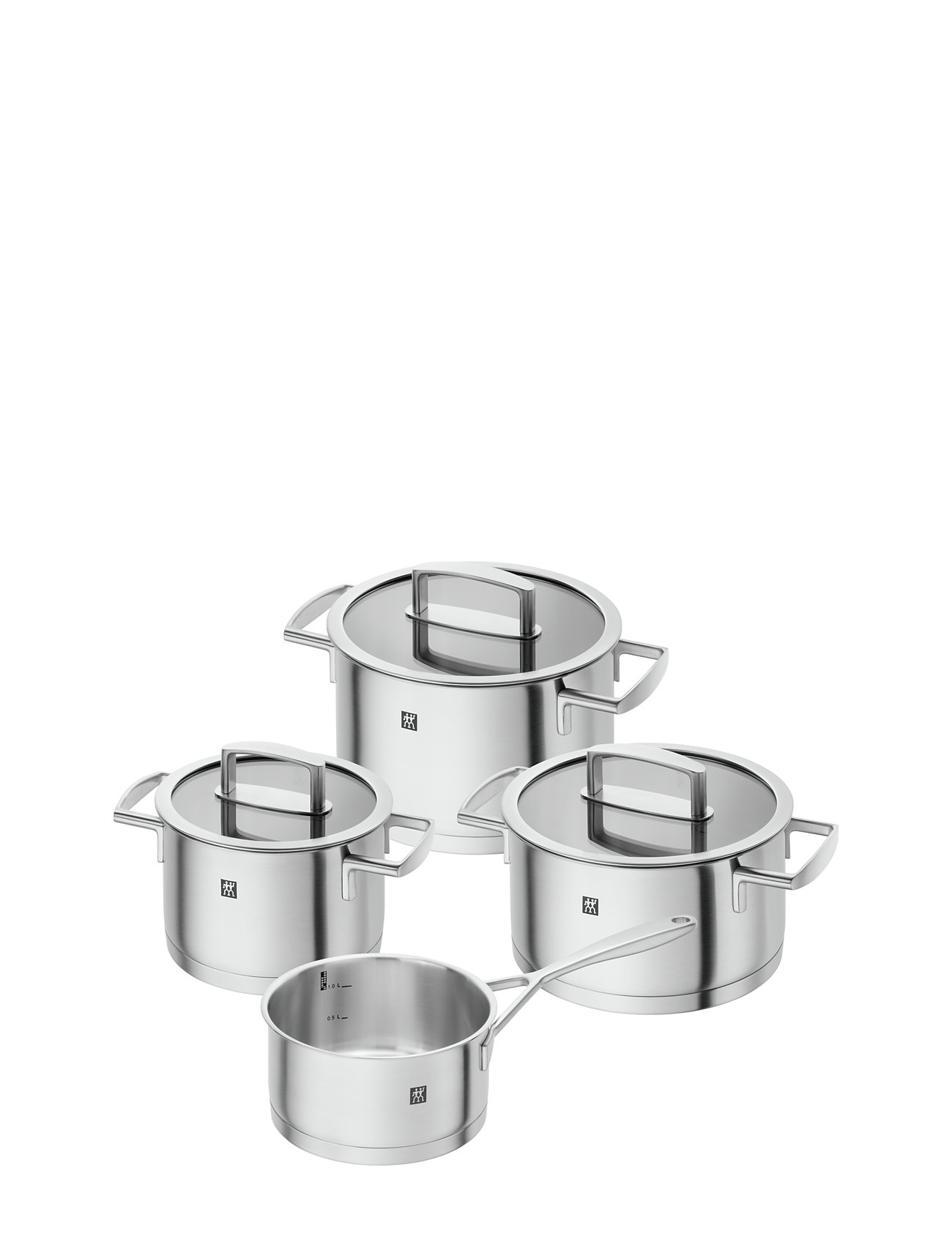 Vitality, Grydesæt 4-Del Rustfrit Stål Home Kitchen Pots & Pans Saucepan Sets Silver Zwilling