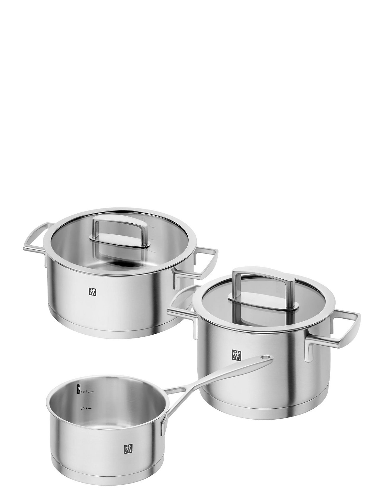 Vitality, Grydesæt 3-Del Rustfrit Stål Home Kitchen Pots & Pans Saucepan Sets Silver Zwilling