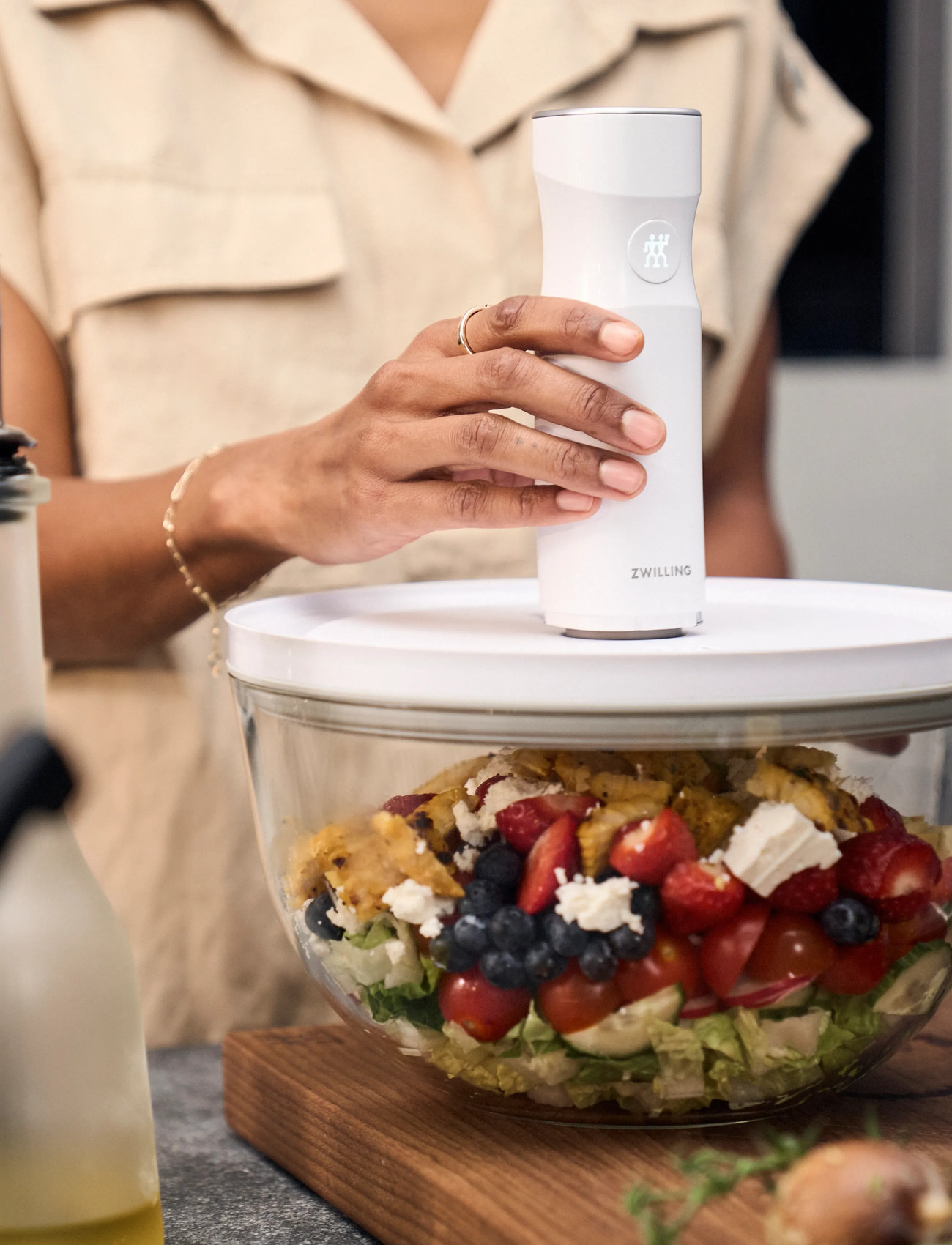 Zwilling Fresh & Save Vakuumskål Glas L 26 cm, 4 L, 4 L, White, Køkkenopbevaring > Kasser Og Beholdere, Unisex